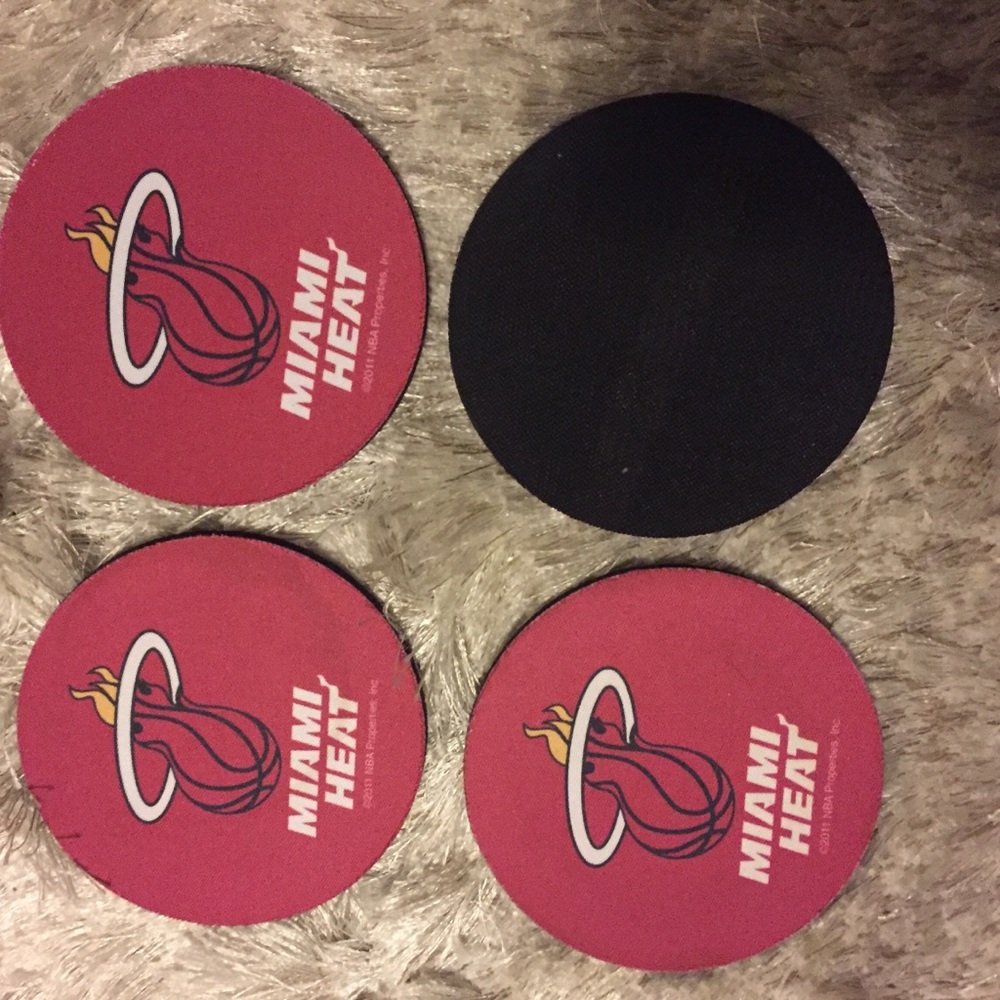 Miami Heat drink coasters- set of 4.